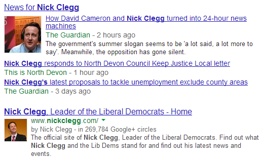 Google search for