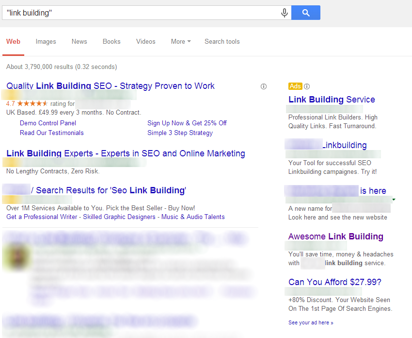 Link Building Services Search Engine Results