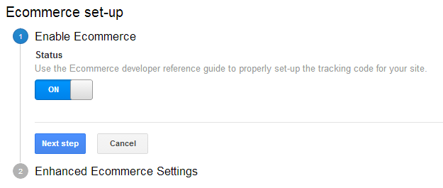 Ecommerce Setup within Google Analytics