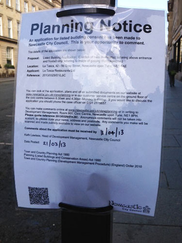 Planning Notice on Lamppost