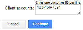 Google AdWords My Client Center Enter In Existing AdWords Customer ID