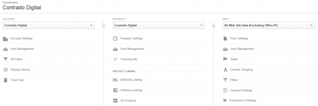 Google Analytics Administration Settings