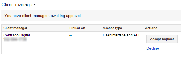 Grant Access to your Client Manager in Google AdWords