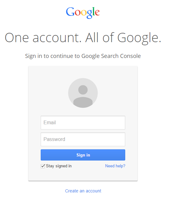 Login to Google Webmaster Tools