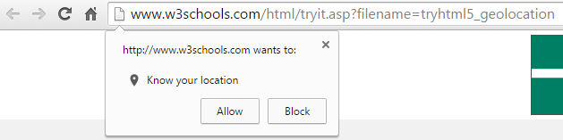 Website Wants to Use Your Location in Browser