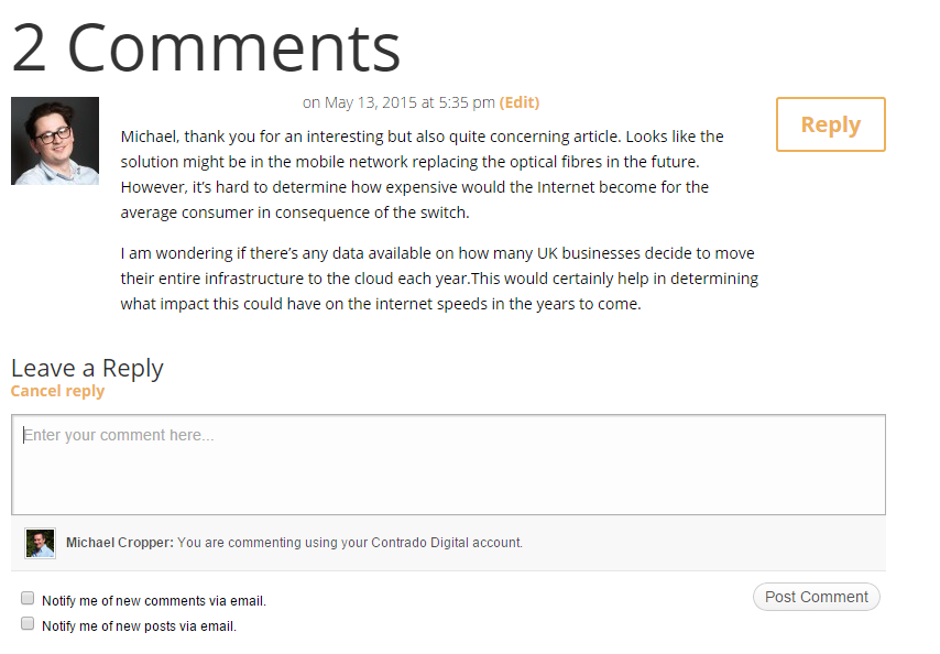 WordPress Comments on Blog Posts