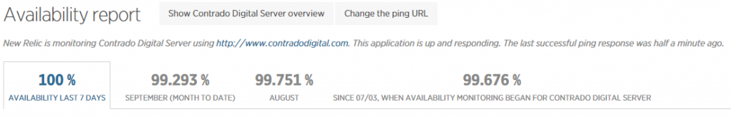 New Relic Up Time Report