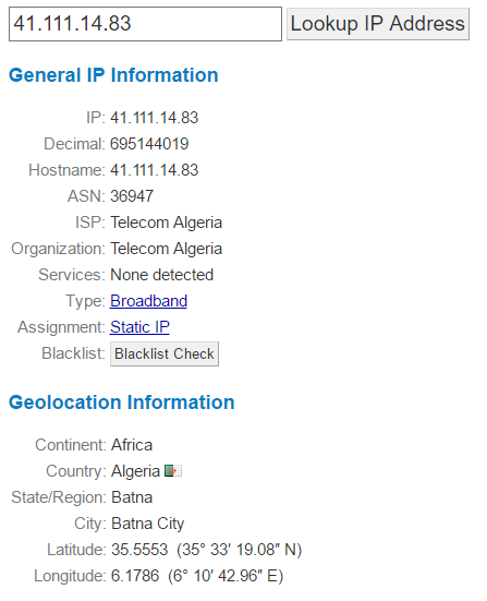 IP Address Location