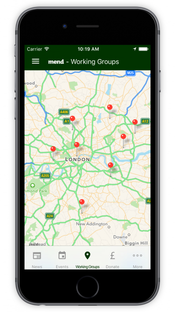 MEND Local Working Groups Map