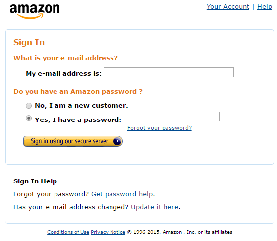 Hacked Website Showing Amazon Sign In Page