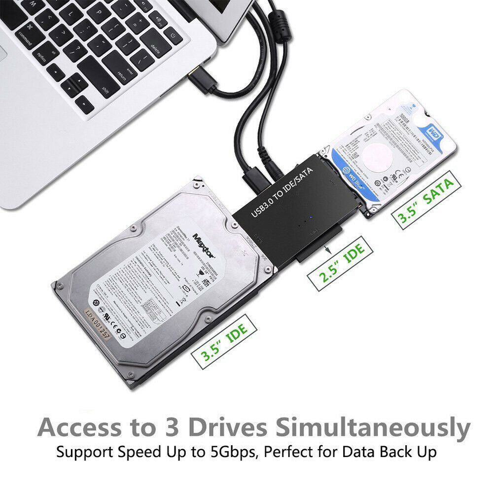 hestekræfter hane Vind Universal USB 3.0 IDE/SATA Converter External Hard Drive Adapter Tool Kit -  Contrado Digital